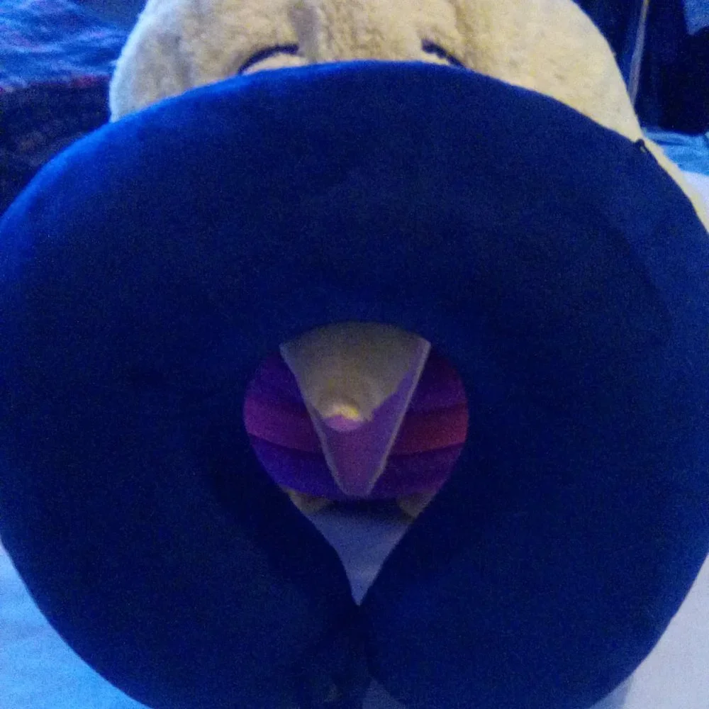 Blue  Soft Felt Neck Travel Pillow